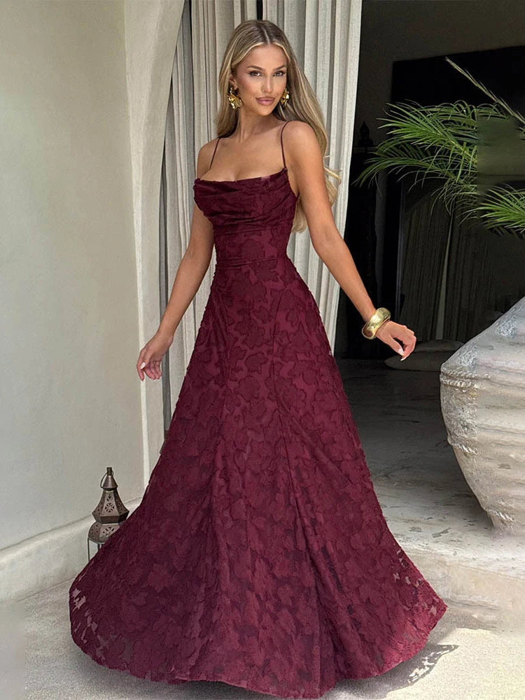 Floral Embroidery Maxi Dress