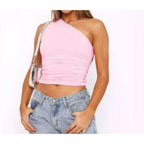 Asymmetrical Pleated Tank Top