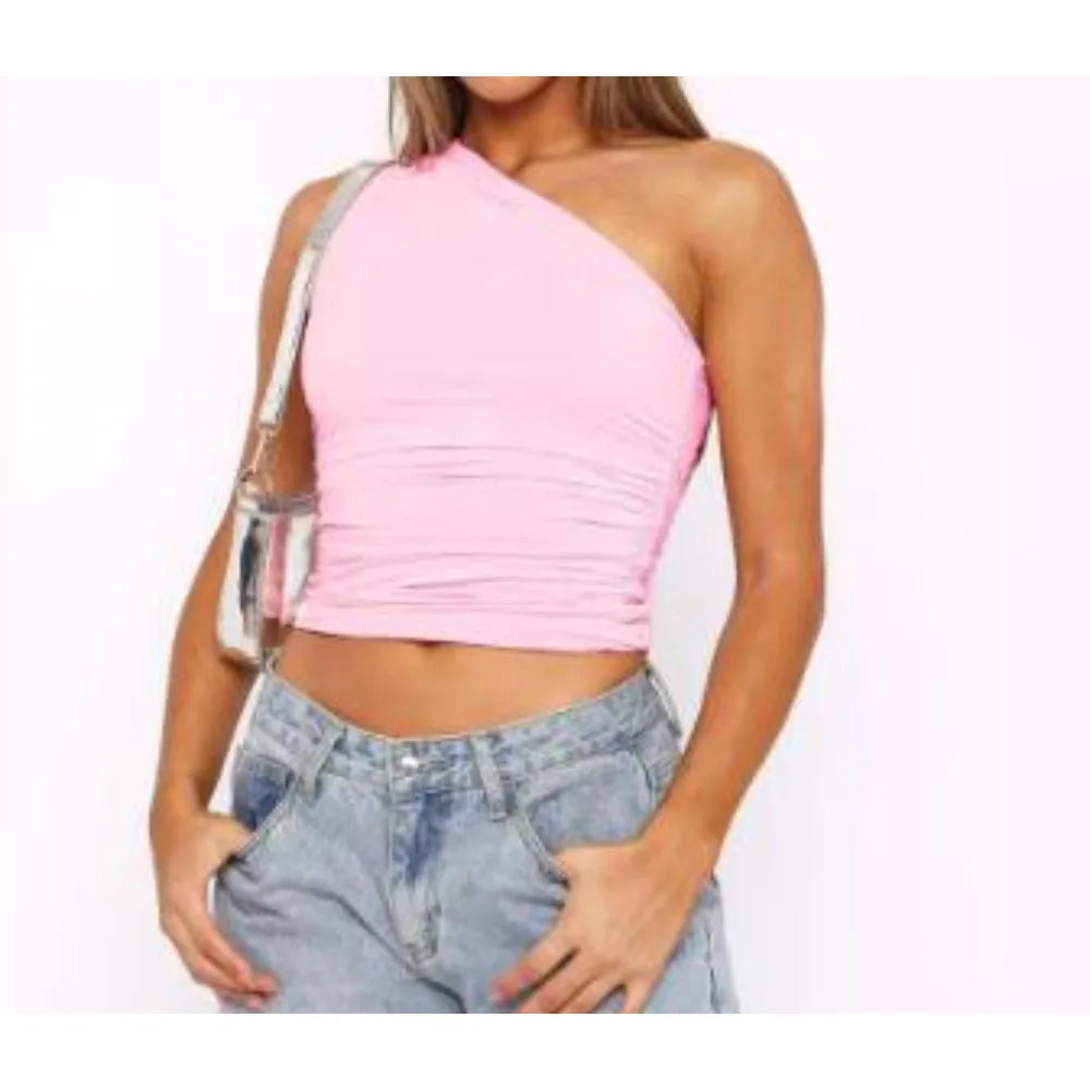 Asymmetrical Pleated Tank Top