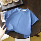 Solid Cotton Casual Short Sleeve Tee