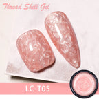 LILYCUTE 8ml Pink Dried Flower Gel Nail Polish Natural Flower Fairy Nail Art Gel Soak Off UV LED Painting Varnish For Nails DIY