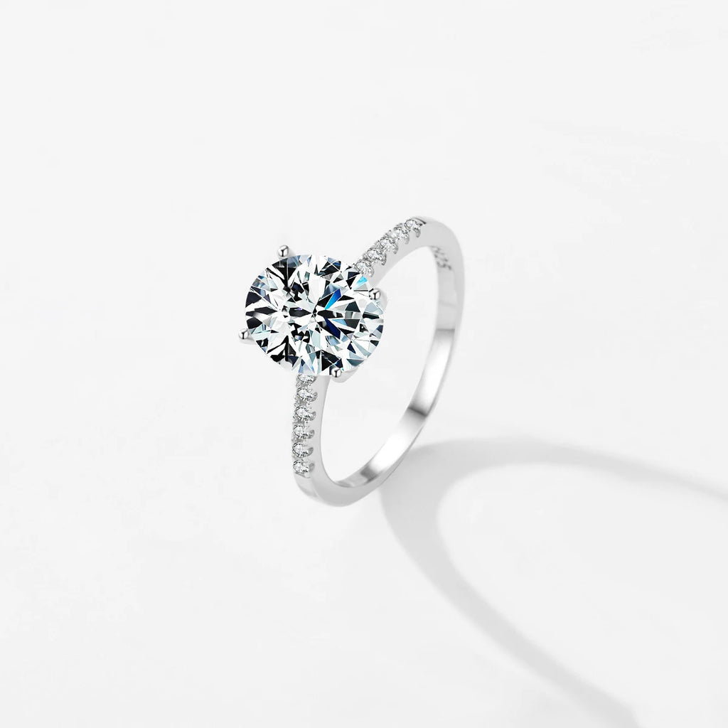 925 Sterling Silver Oval Cut Zircon Ring