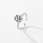 925 Sterling Silver Oval Cut Zircon Ring