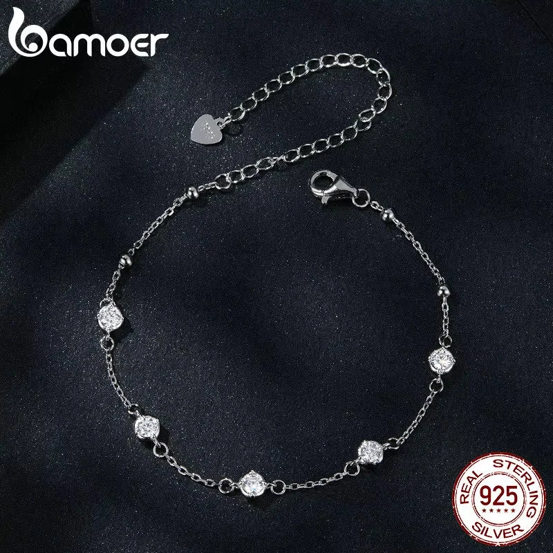 925 Sterling Silver Bezel Setting Starry Moissanite Bracelet