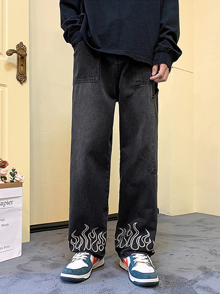 Flame Printed Jeans