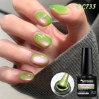 MTSSII 7ml Guava Cat Magnetic Nail Gel Polish Soft Emerald Green Nail Art Varnishes Long Lasting UV/LED Manicure for Nails DIY