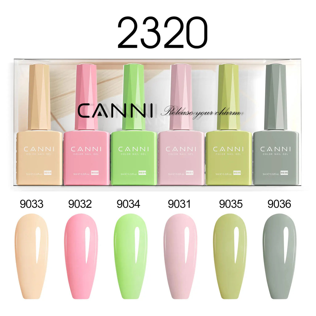 CANNI Nail Gel Polish Set Upgraded HEMA FREE Summer Nails Smooth Texture Ultra Gloss Top Coat Pigmented Gel Soak off UV LED Gel