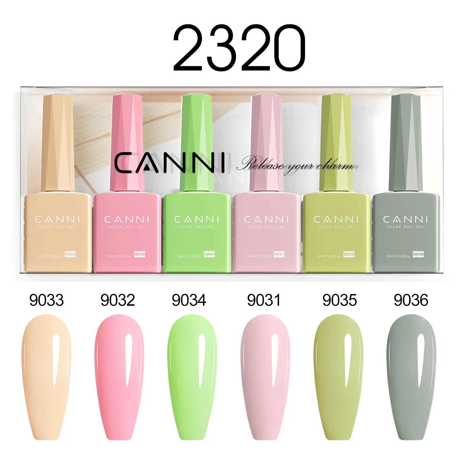 CANNI Nail Gel Polish Set Upgraded HEMA FREE Summer Nails Smooth Texture Ultra Gloss Top Coat Pigmented Gel Soak off UV LED Gel