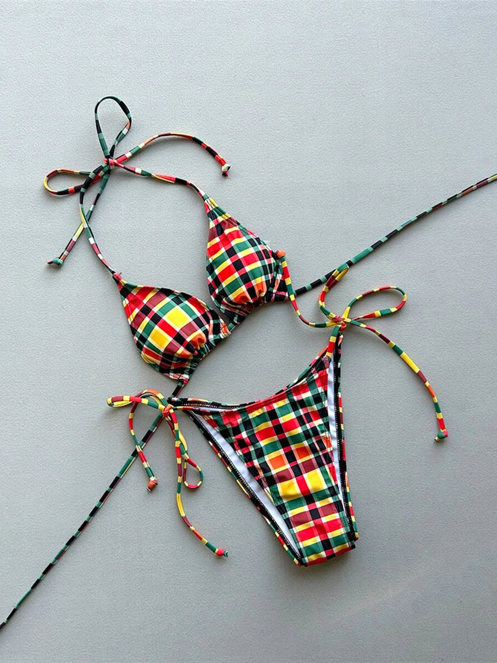Plaid Halter Bikini