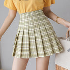 Pleated Plaid Skirt
