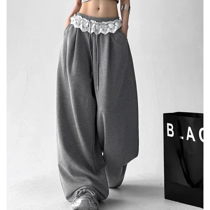 Lace Patchwork Sweatpants