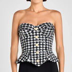 Tweed Strapless Corset Top