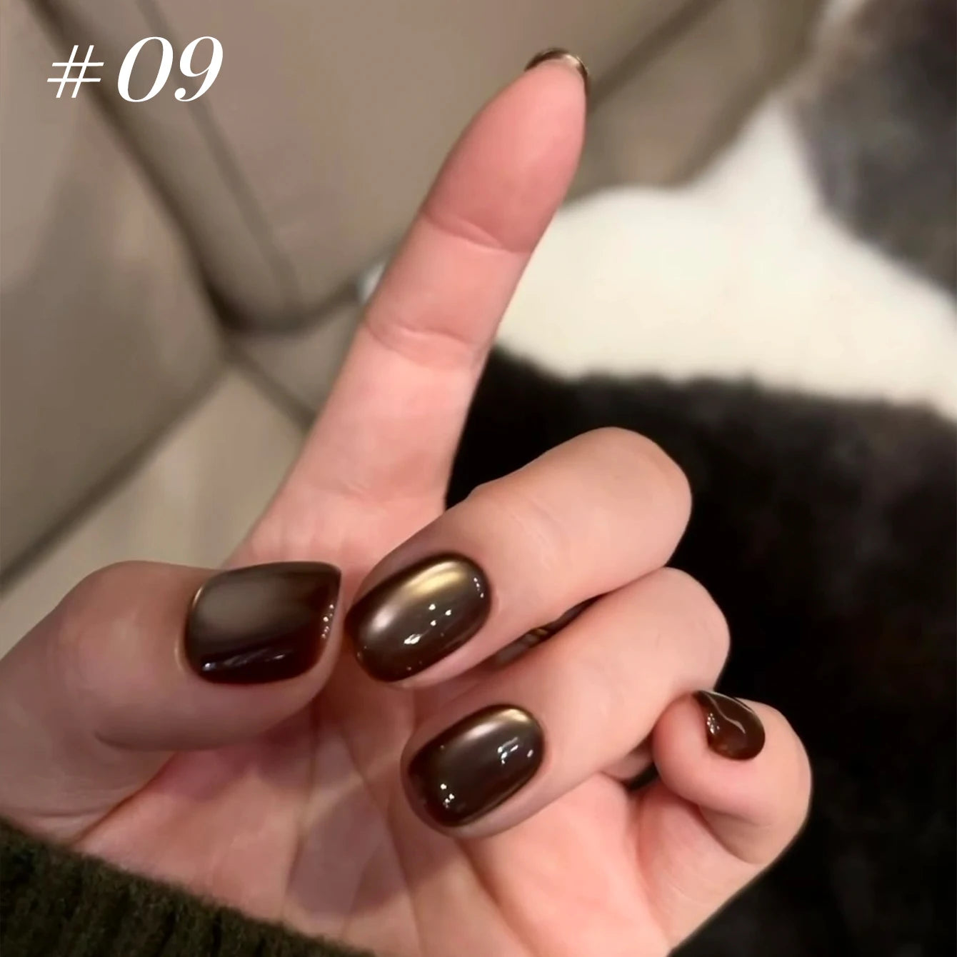 12ml 1-21pcs Brown Gold Cat Eye Gel Nail Polish