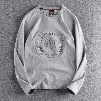 Minimalist Embossed Logo Long Sleeve Tee