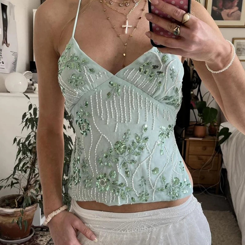 Sequin Rhinestones Tank
