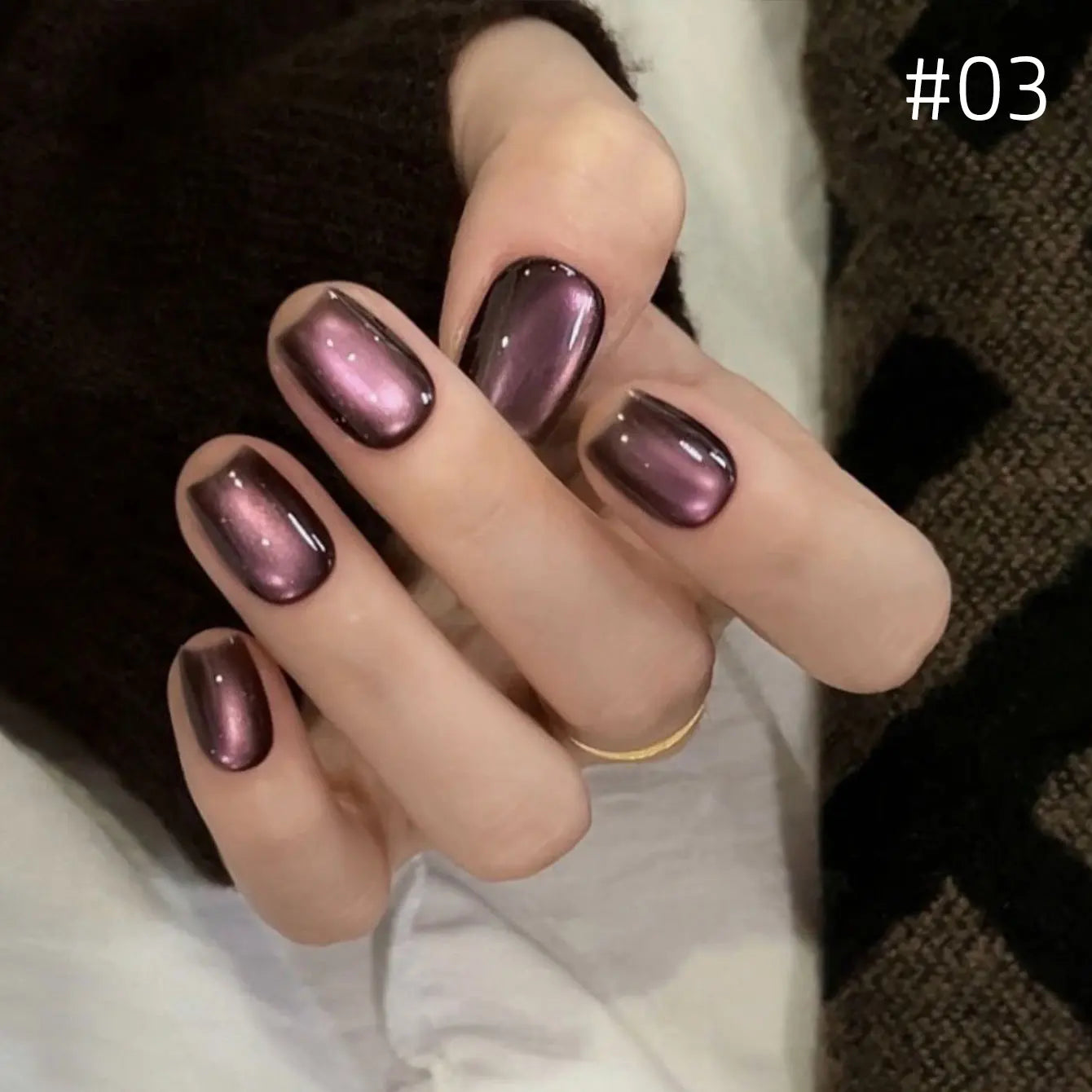 12ml 1-21pcs Brown Gold Cat Eye Gel Nail Polish