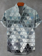 Pattern Printed Summer Comfortable Linen Short Sleeve Shirt