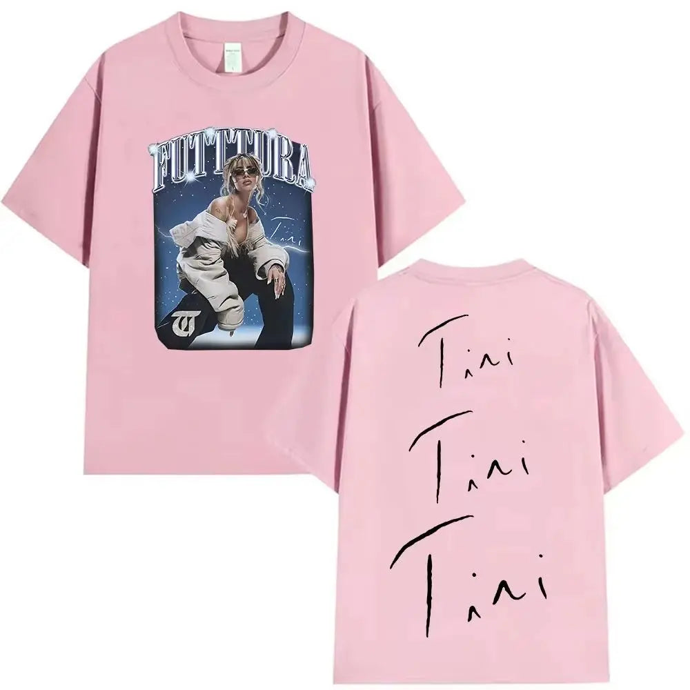 Hip Pop Tees Singer TINI STOESSEL Futtura Tour New Album Graphic T-shirts Fashion Harajuku Short Sleeve Cotton Casual Streetwear