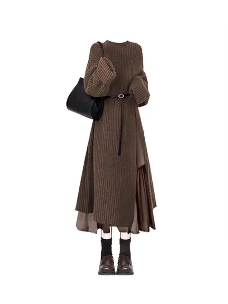 Knitted Sweater And  Skirt Set