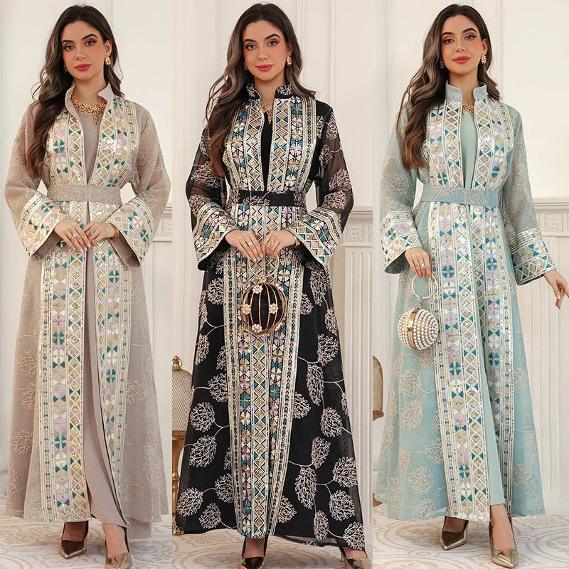 Eid Abaya Women Party Dress 2 Piece Set Kaftan Jalabiya Elegant Muslim Dubai Vestidos Largo Ramadan Caftan Long Robe Abayas 2026