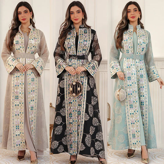 Eid Abaya Women Party Dress 2 Piece Set Kaftan Jalabiya Elegant Muslim Dubai Vestidos Largo Ramadan Caftan Long Robe Abayas 2026