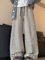 High Waist Striped Straight Leg Pants