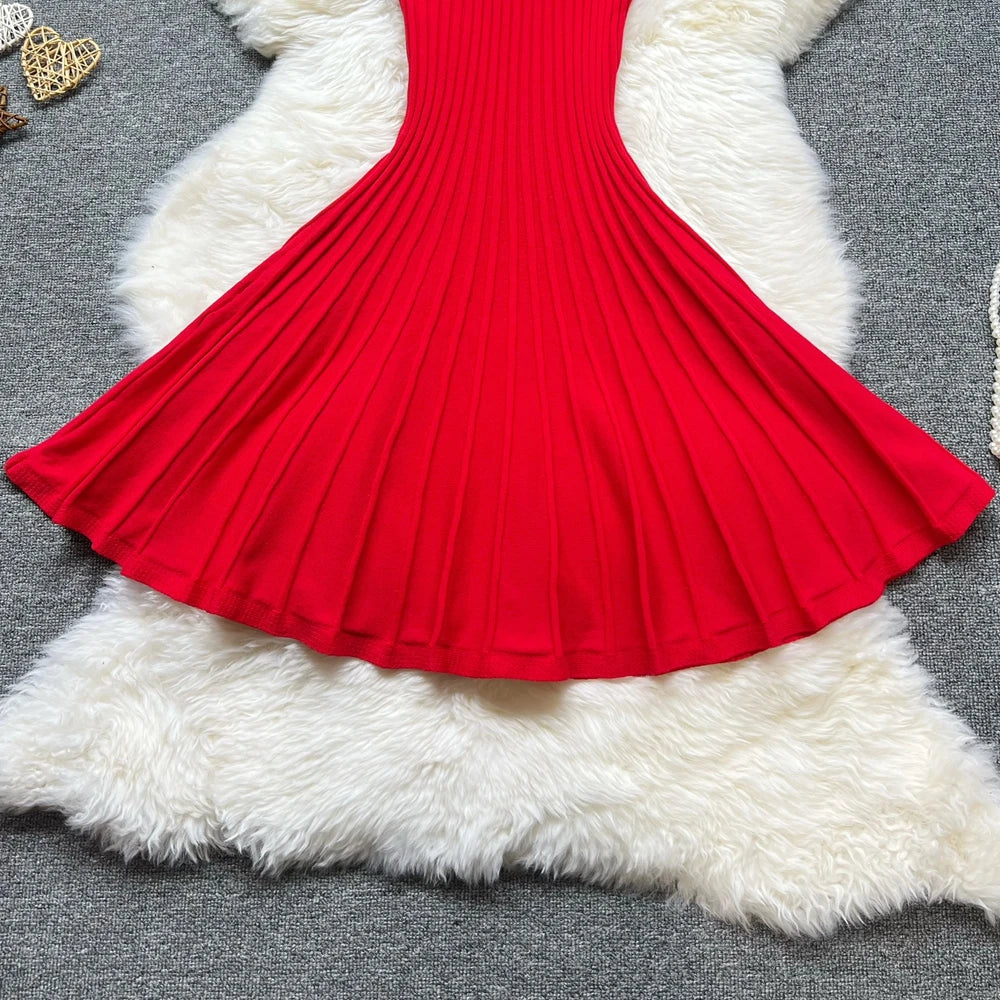 A-Line Knitted Short Dress