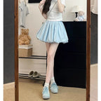 High Waist Ruched A-line Skirts