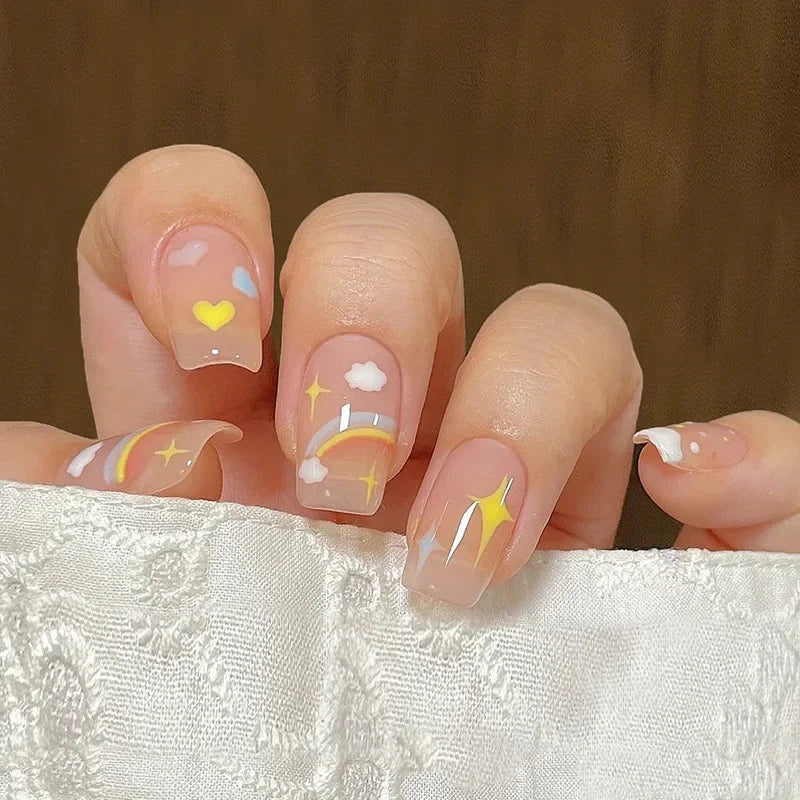 24P Rainbow Fake Nail