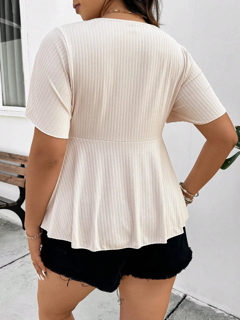 Square Neck Short Sleeve Top