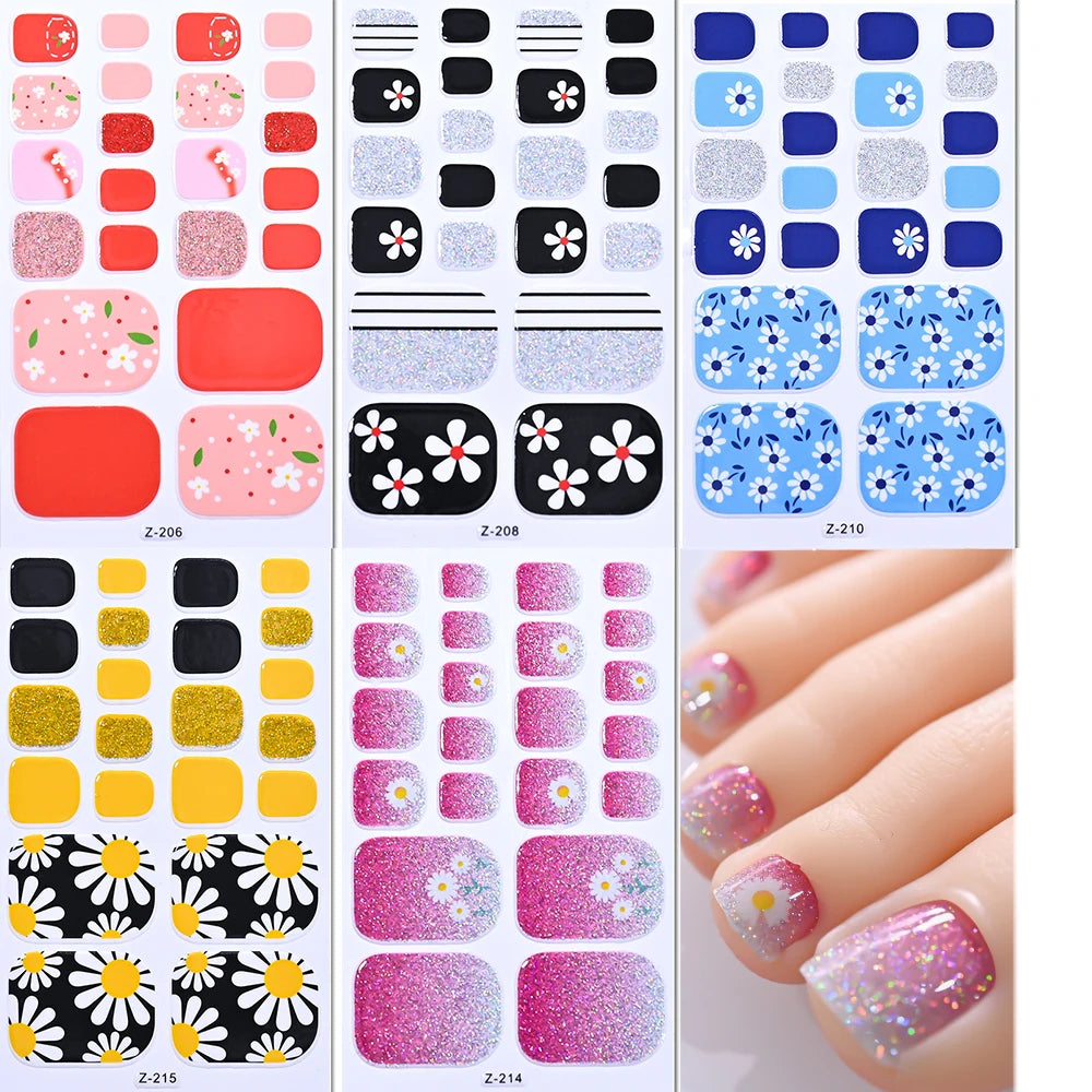 1 set 110 tips Shine Glitter Toenail Stickers
