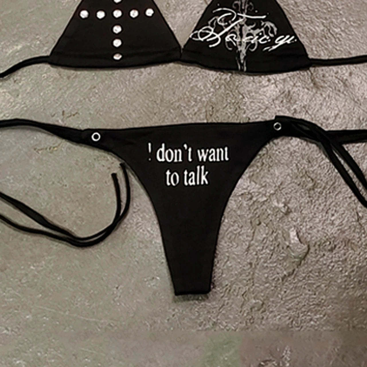 Letter Print Bikini