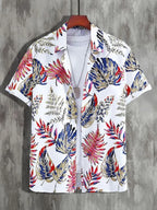 Short Sleeved Shirt With Lapel Button Up