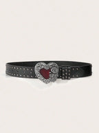 Rose Heart-Shaped Leather Belt