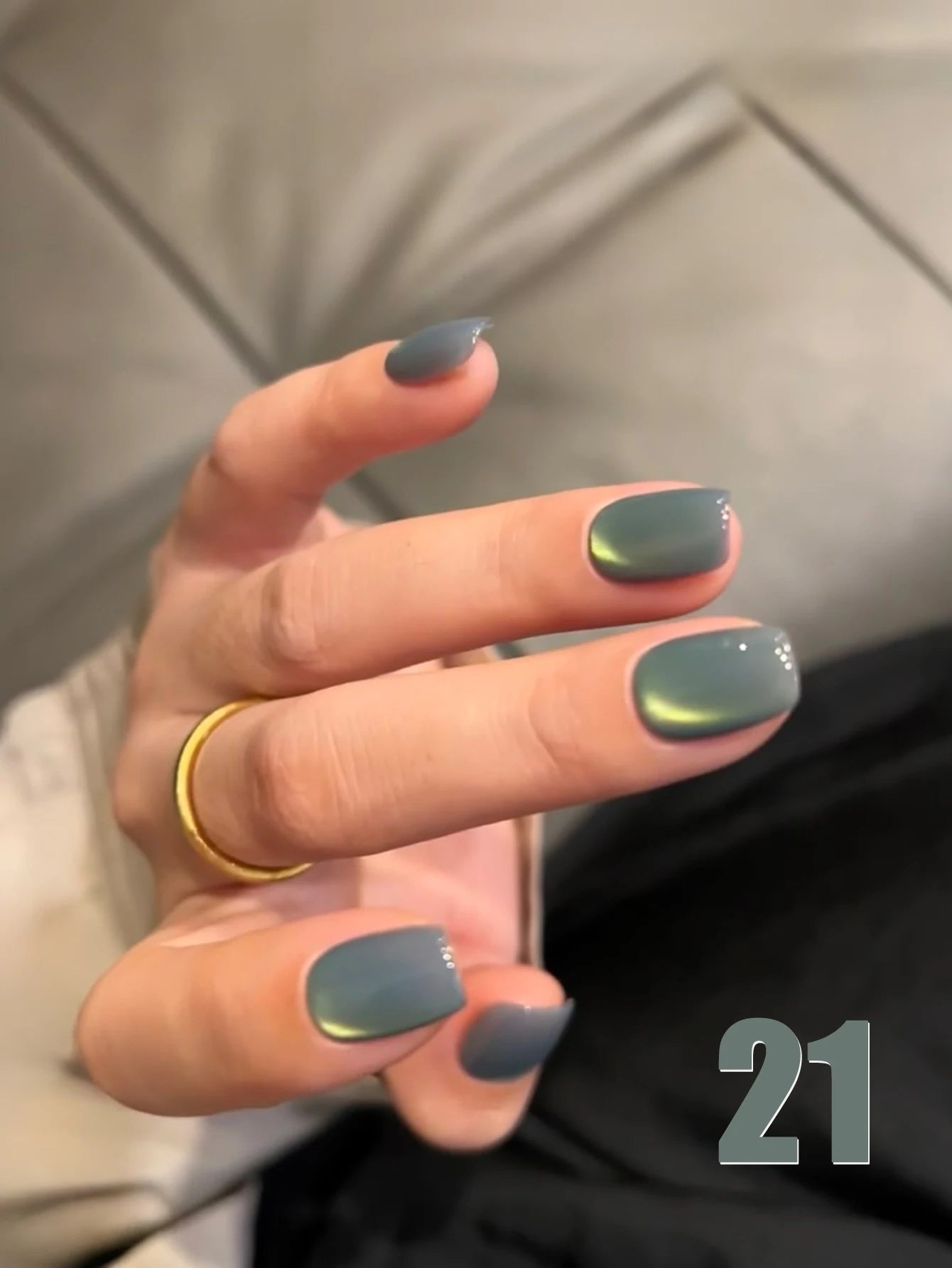 MIANEL 12ML Blue Ocean Cat Eye Gel Nail Polish Mint Mambo Whitenning Glass Beads Cat Magnetic Gel Blue Nails 1-21pcs