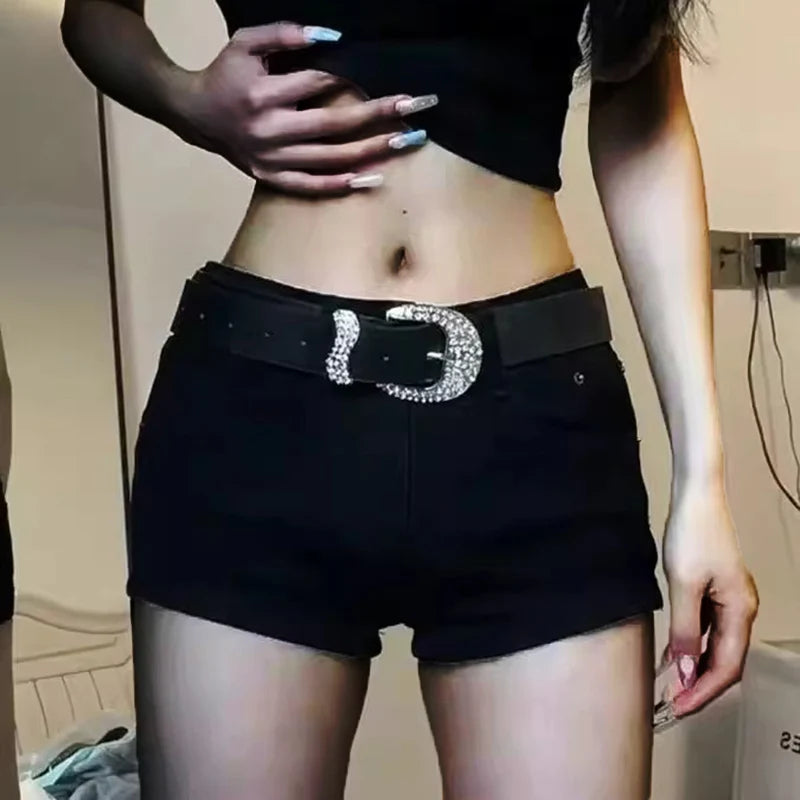 High Waist Aesthetic Straight Leg Jean Shorts