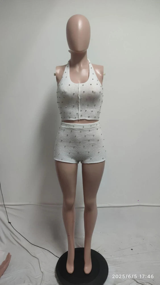 Rhinestone Patchwork 2 Piece Set