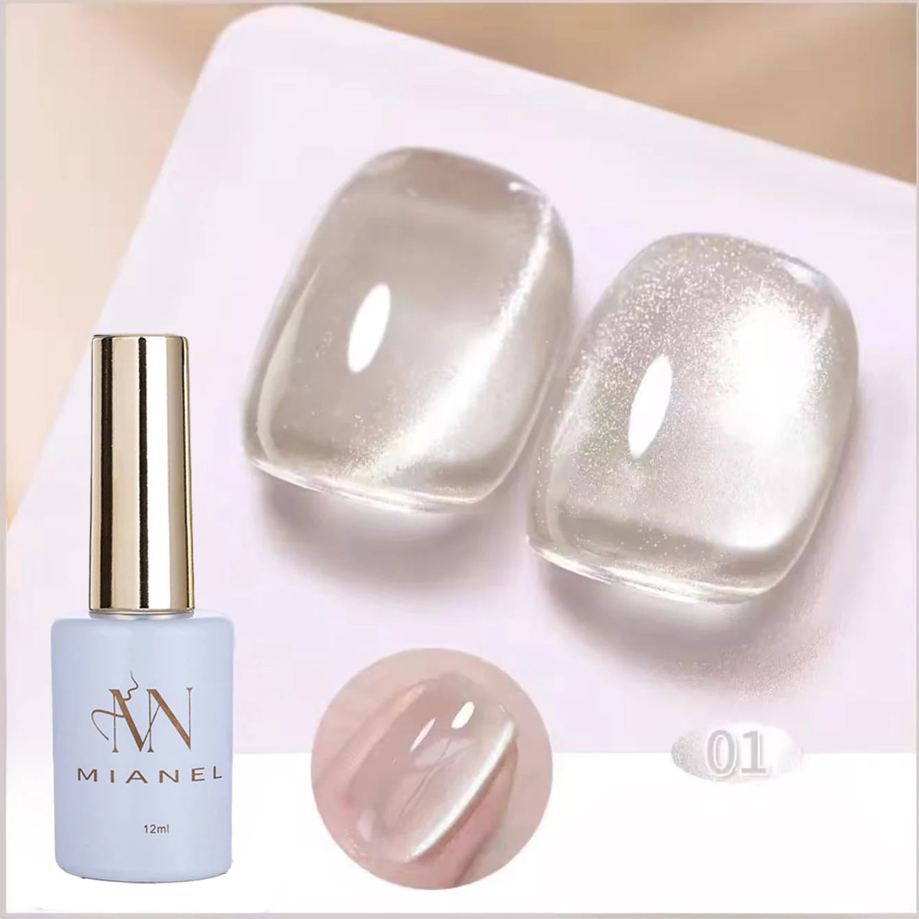 12ML 1-16PCS Beach Essentials Summer Nails Top Selling Fenglin Evening Moonlight Cat Eye Green Glass Bead Magnet Gel Nail Polish