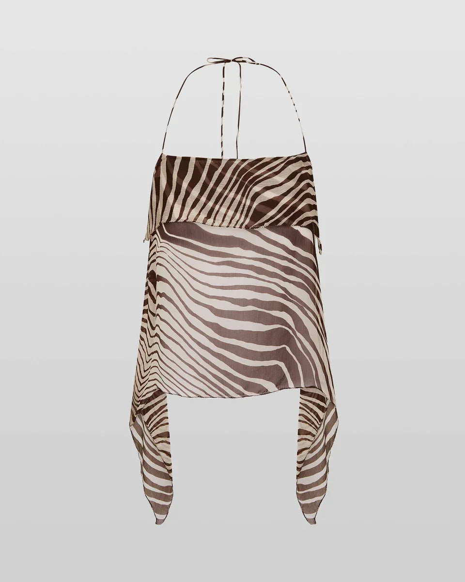 Zebra Print Top Skirt Set