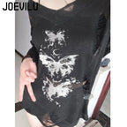Graffiti Butterfly Hollow-Out Knit Top