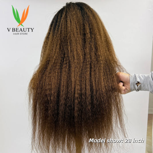 Yaki Straight 13x4 Lace Front Human Hair Wig