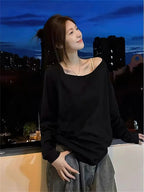Oversize Off Shoulder Long Sleeve Tee