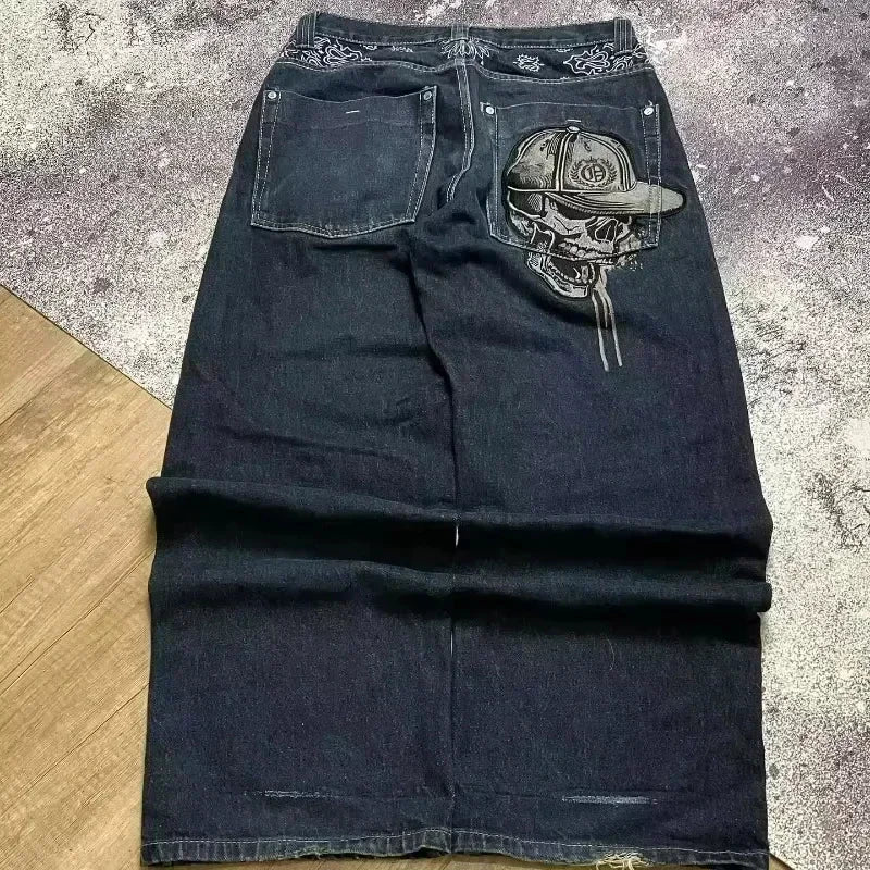 Embroidery Baggy Jeans