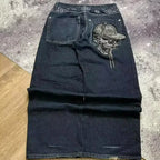 Embroidery Baggy Jeans