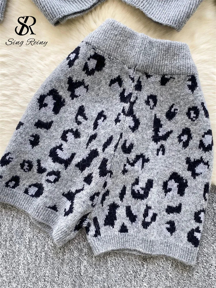 Leopard Knitted Set