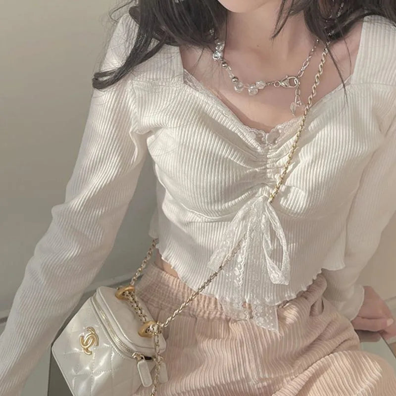 Lace Pleated Tee
