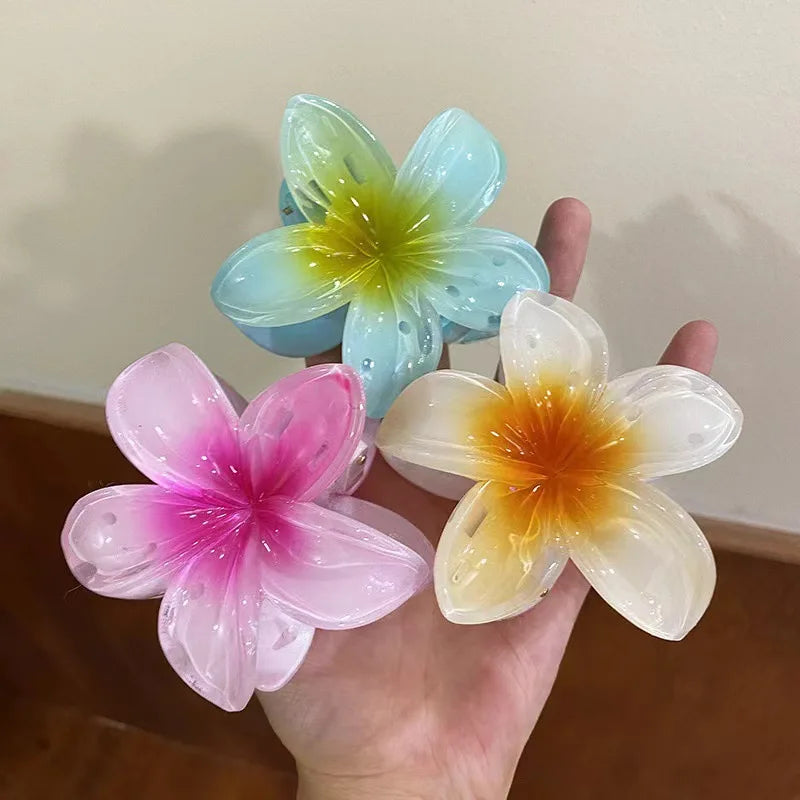 2026 New Vacation Egg Flower Hair Clips Hawaii Beach Claws Bohemian Hairpin for Girls Dopamine Y2k Hair Accessory