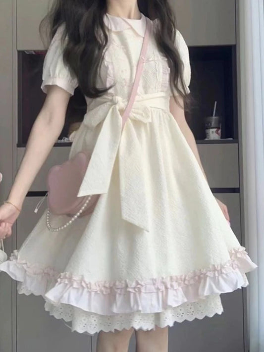 Bow Apricot Dress Set