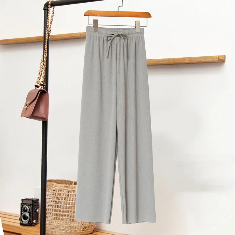 Ice Silk Light Wide Leg Pants