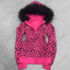 Zip-Up Hoodie with Faux Fur Trim Hood